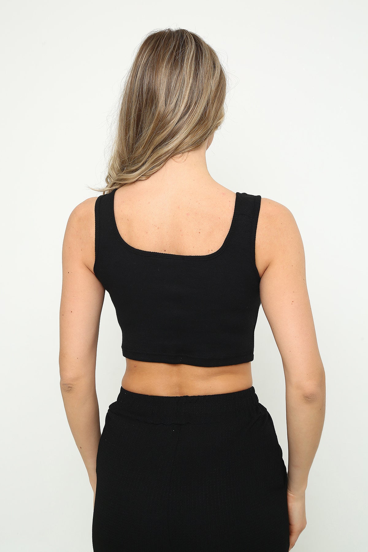 Mythologie™ Askılı Crop Bluz Kare Yaka