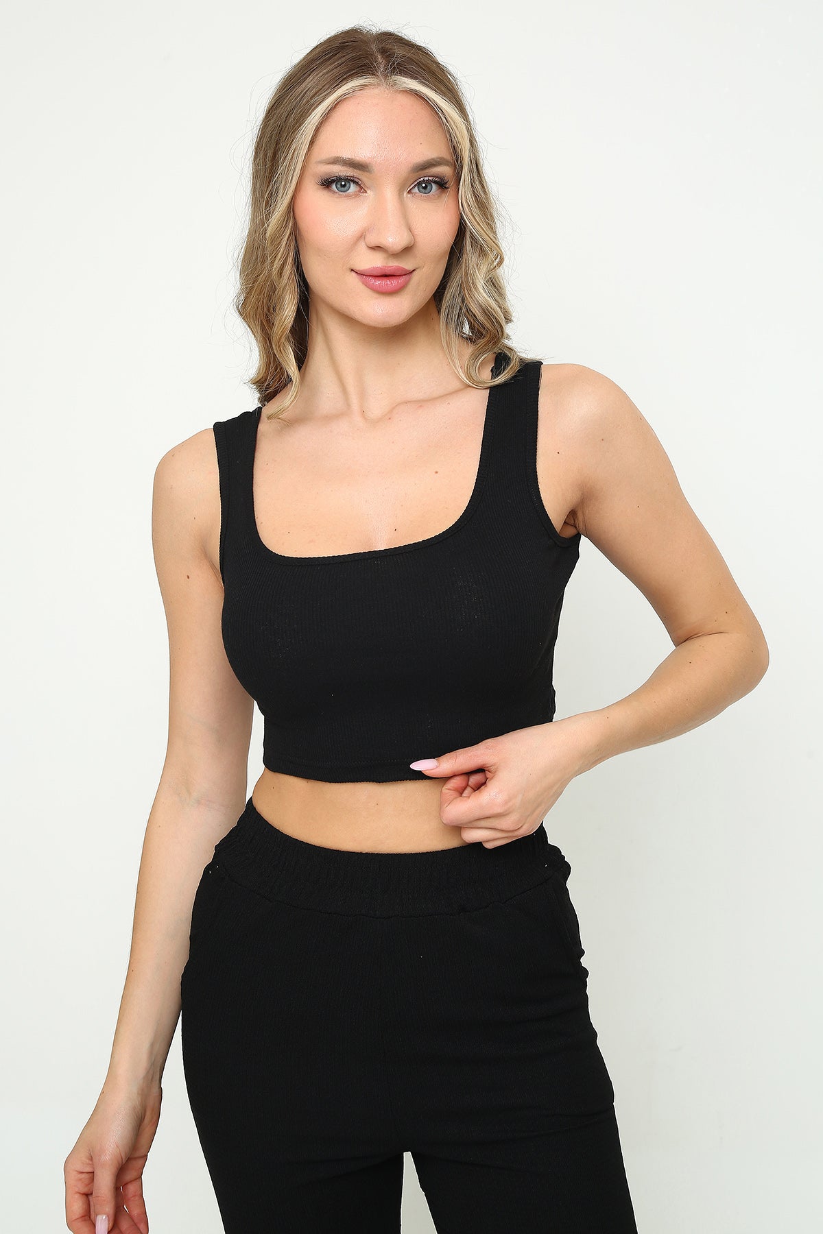Mythologie™ Askılı Crop Bluz Kare Yaka