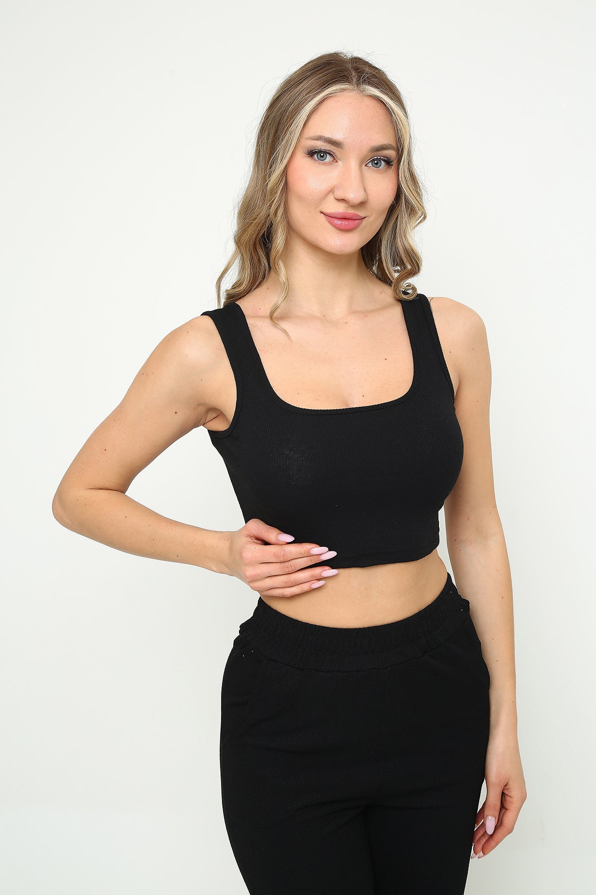 Mythologie™ Askılı Crop Bluz Kare Yaka