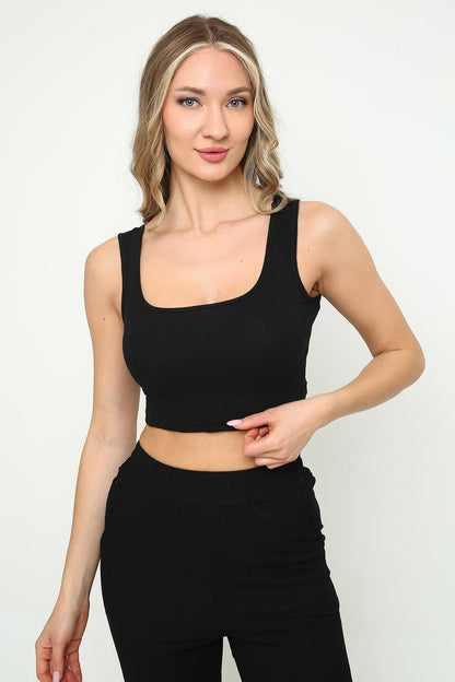 Mythologie™ Askılı Crop Bluz Kare Yaka