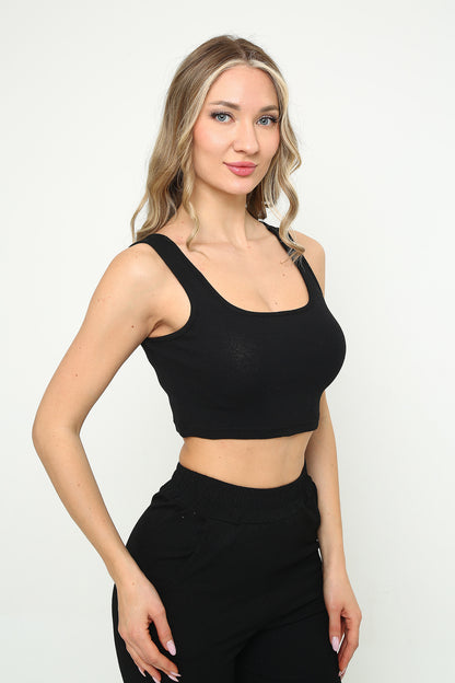 Mythologie™ Askılı Crop Bluz Kare Yaka